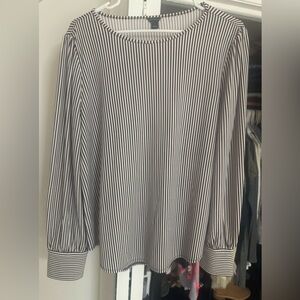 Ann Taylor blouse with brown stripes L